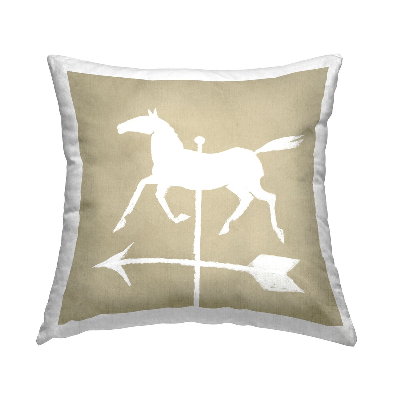 Stupell Industries Trotting Horse Weathervane Compass Silhouette Throw Pillow, 18" x 18"